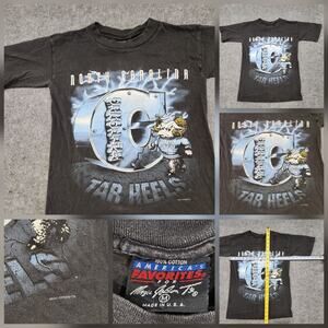 VTG‎ 90s North Carolina UNC Tar Heels Boys Kids Youth M Medium T Shirt USA Made